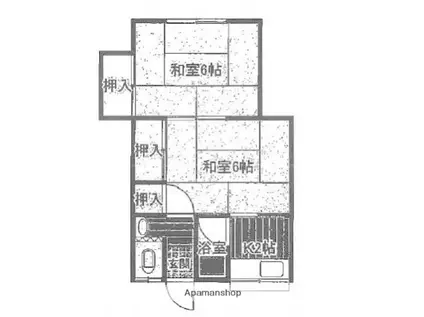 熊田アパート(2K/2階)の間取り写真