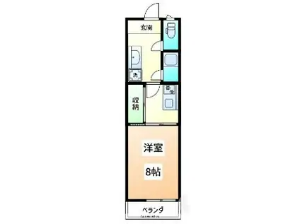 第2マンションふじ(1K/3階)の間取り写真