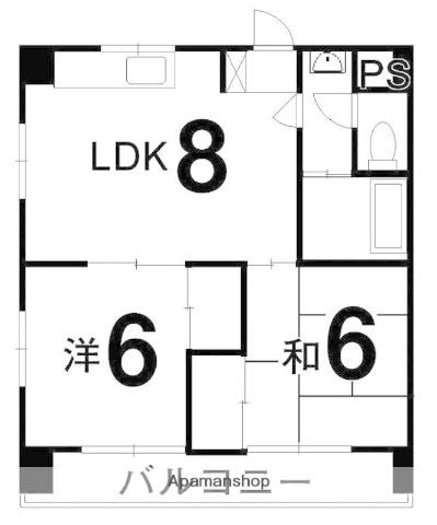 丹下ハイツⅡ(2LDK/2階)の間取り写真