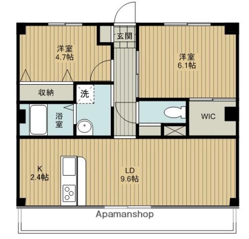 フレスコマンションⅡ(2LDK/2階)の間取り写真