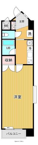 古川ハイム二番館(1DK/5階)の間取り写真