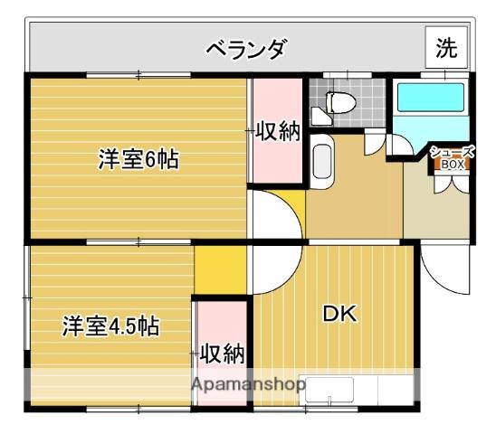 瀬戸マンション(2DK/1階)の間取り写真