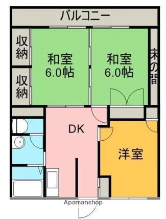 松本マンションⅢ(3DK/5階)の間取り写真