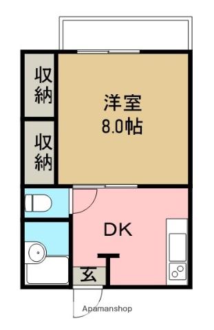 サンハイツK(1DK/1階)の間取り写真