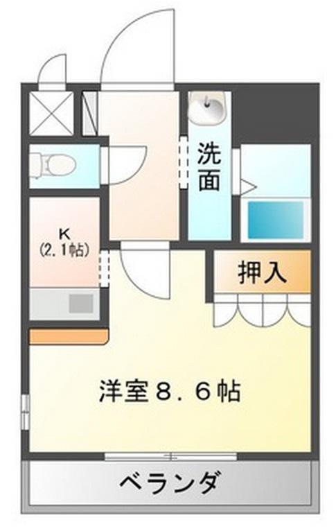 グランシャリオ(1K/1階)の間取り写真