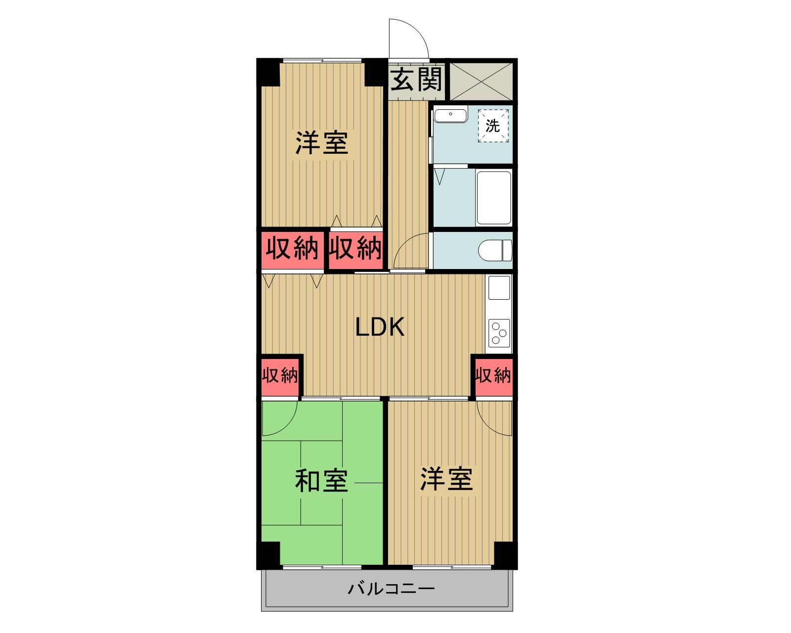 マルイカトレアマンション(3LDK/3階)の間取り写真