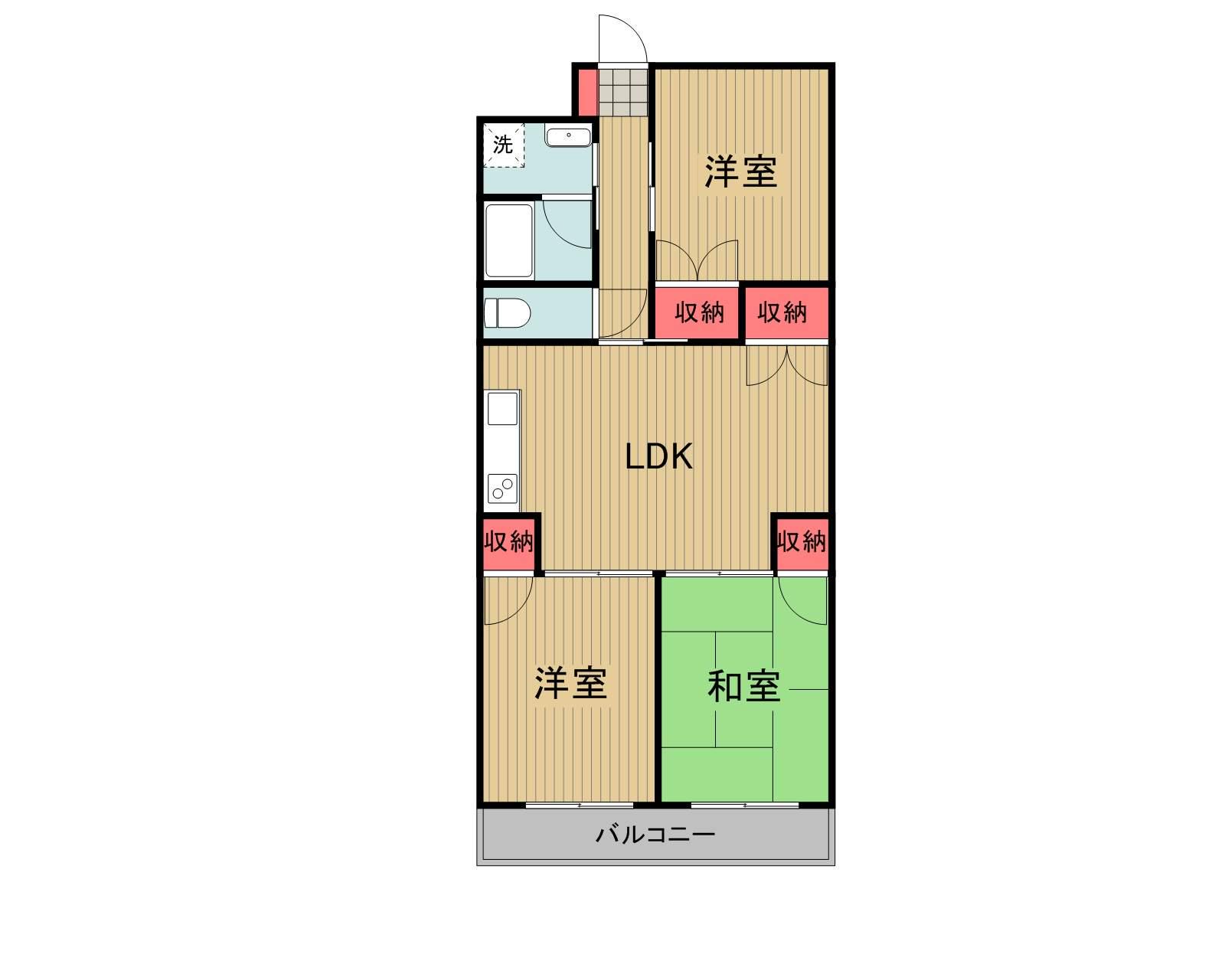 マルイカトレアマンション(3LDK/7階)の間取り写真