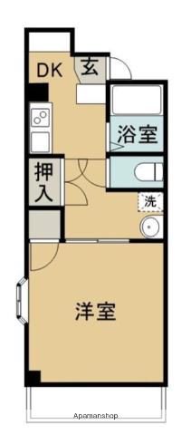 アサヒレジデンス(1DK/3階)の間取り写真