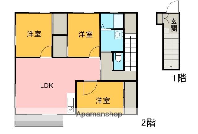 松本アパート(3LDK/2階)の間取り写真