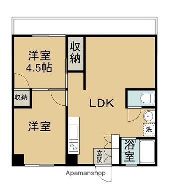 パンデュール弁財天(2LDK/2階)の間取り写真