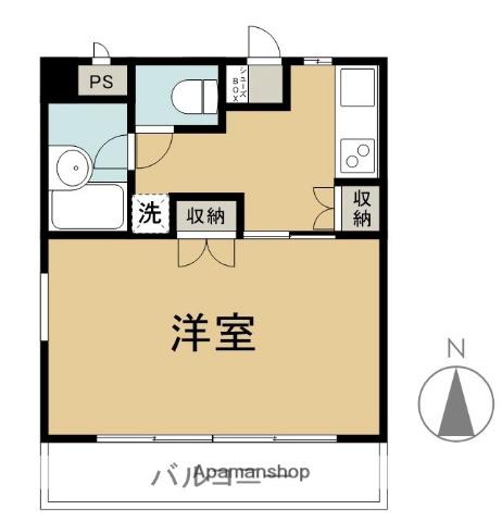 石川マンション5(1K/5階)の間取り写真