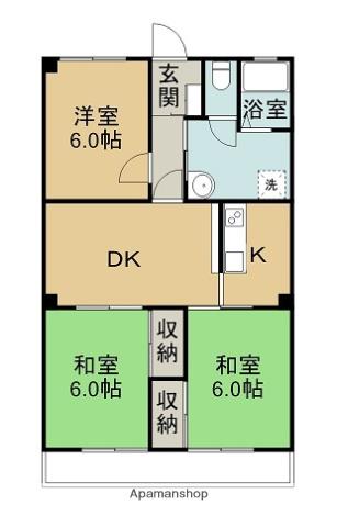 メイビス白石(3LDK/3階)の間取り写真