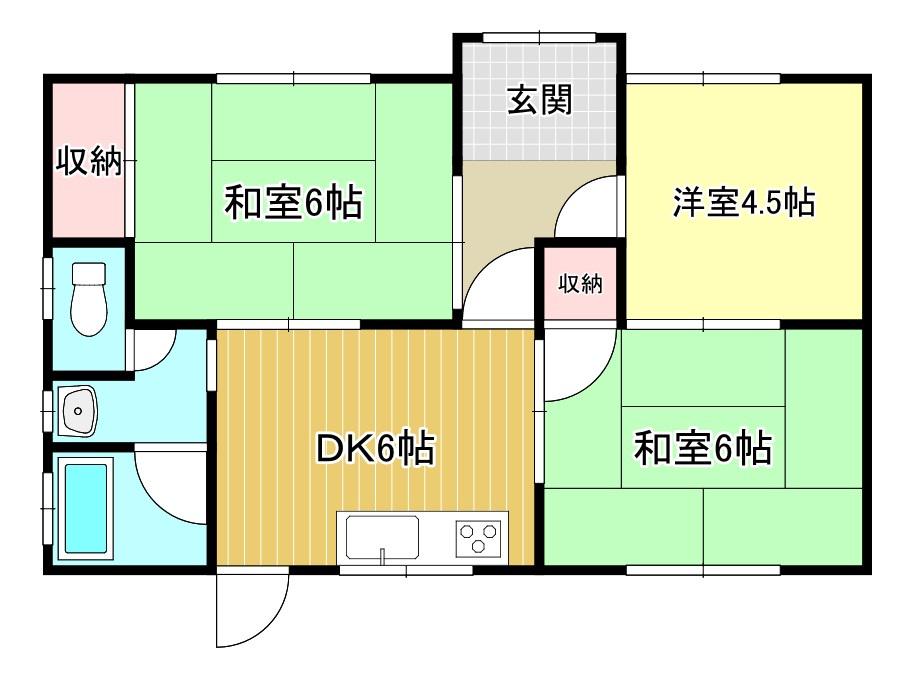 予讃線 伊予西条駅 徒歩35分 1階建 築29年(3DK)の間取り写真
