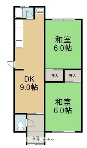 予讃線 伊予西条駅 徒歩25分 1階建 築50年(2DK)の間取り写真