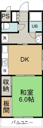 石川マンション3(1DK/1階)の間取り写真
