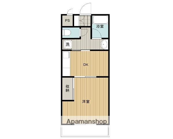 石川マンション3(1DK/4階)の間取り写真