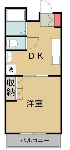 マルイレジデンス(1DK/1階)の間取り写真