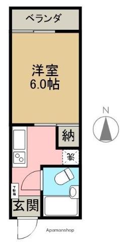 廣栄ビル(1K/2階)の間取り写真