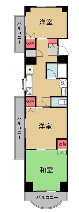 マルイマーガレット(3DK/3階)の間取り写真