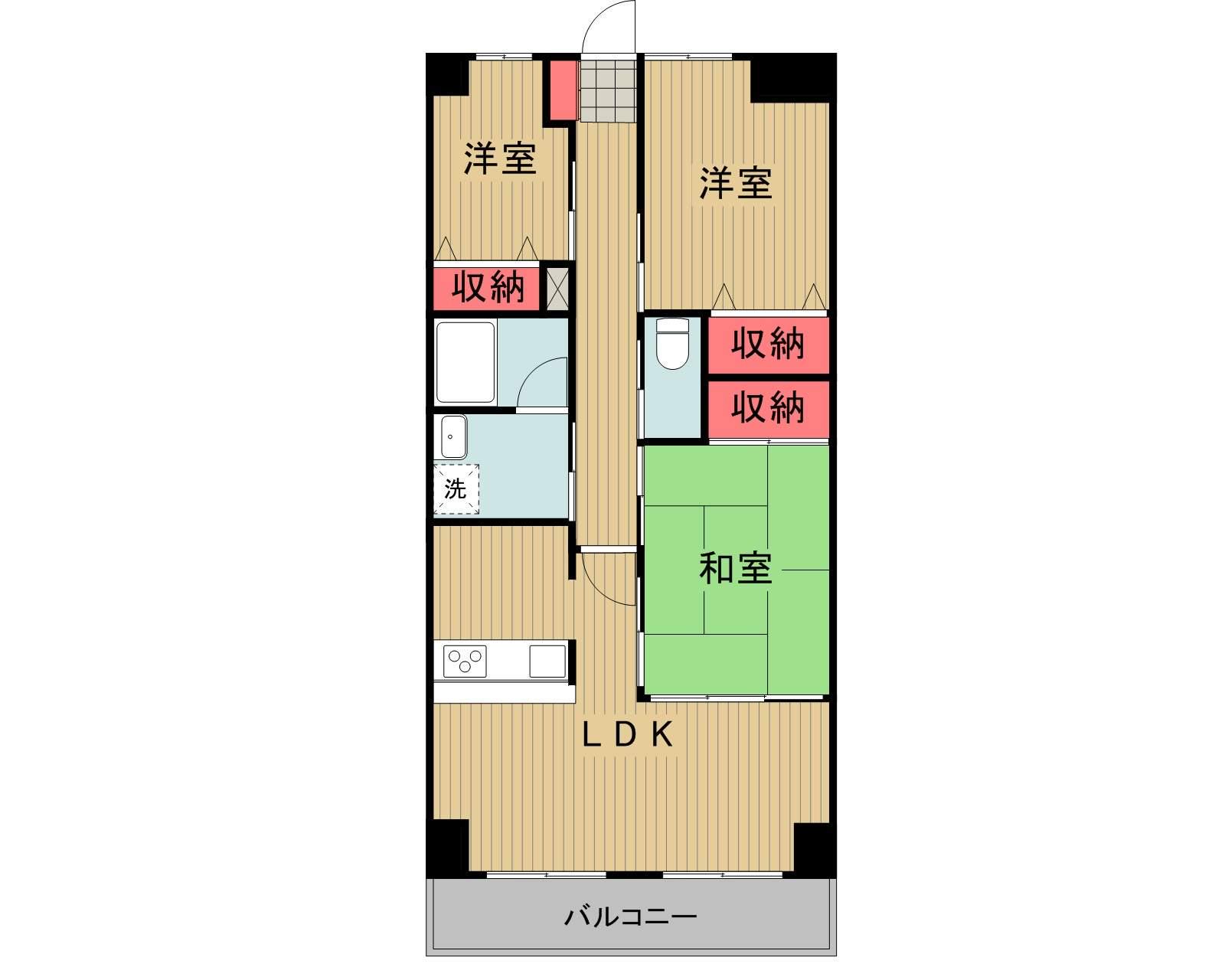 マルイマーガレット(3LDK/6階)の間取り写真