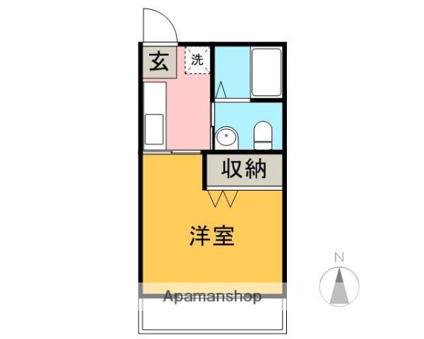 スリーツリーマンション(1K/2階)の間取り写真