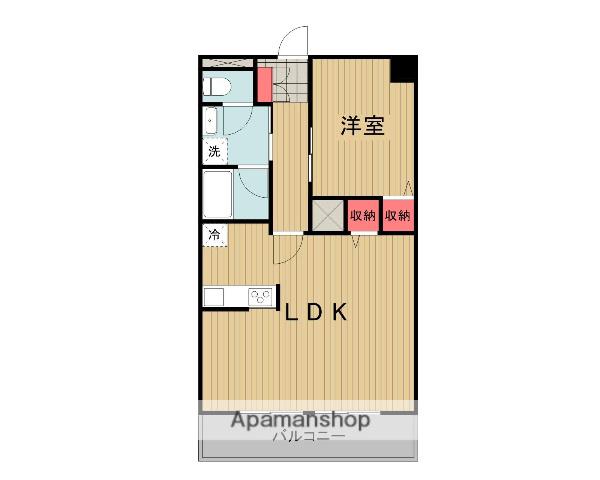 SAIJO大町ロードタウン(1LDK/4階)の間取り写真