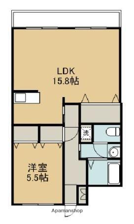 SAIJO駅前ロードタウン(1LDK/5階)の間取り写真