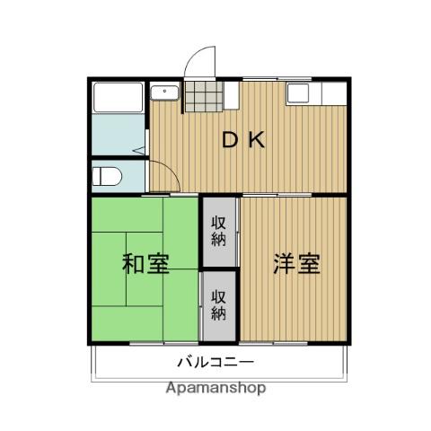 三栄マンション(2DK/3階)の間取り写真