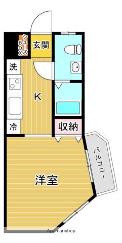 ジョイジュネス(1K/2階)の間取り写真