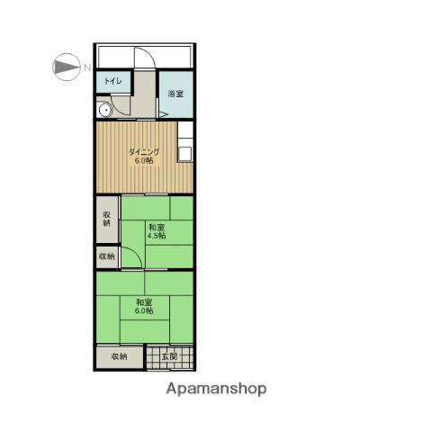 コンフォートプチパイン(2DK/1階)の間取り写真