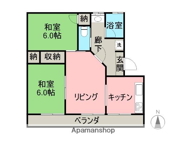 八丁マンション(3DK/1階)の間取り写真
