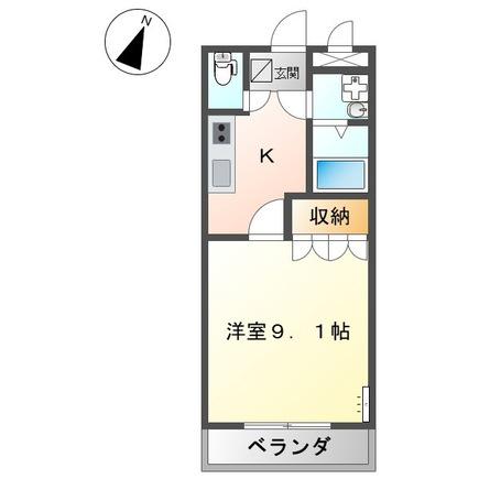 プロニティ・ビーズ B棟(1K/1階)の間取り写真