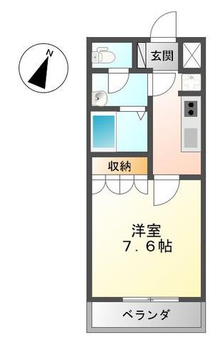 チャームツインズ 壱番館(1K/2階)の間取り写真