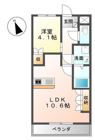 コンチェルトノビオス1番館(1LDK/1階)の間取り写真