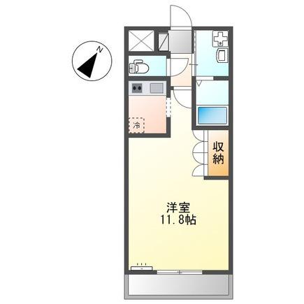 チャーム ツインズ弐番館(1K/2階)の間取り写真