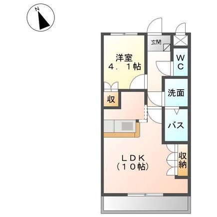 リバティタウン 2番館(1LDK/1階)の間取り写真