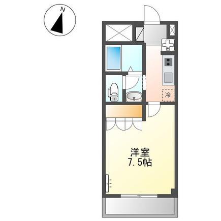 トロワ・ボヌール(1K/2階)の間取り写真