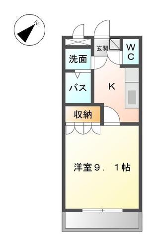 サンコートひうち(1K/1階)の間取り写真