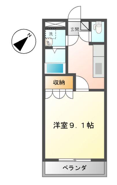 サンコートひうち(1K/1階)の間取り写真