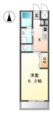 エムスタイル(1K/2階)の間取り写真