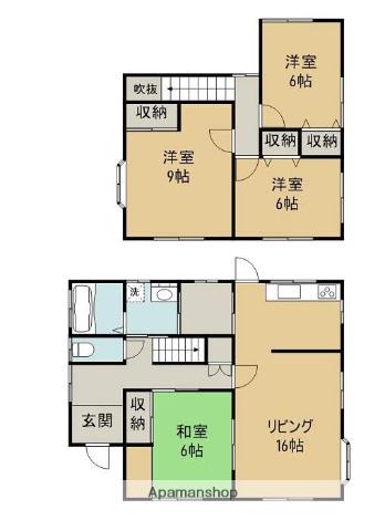 予讃線 壬生川駅 徒歩24分 2階建 築26年(4LDK)の間取り写真