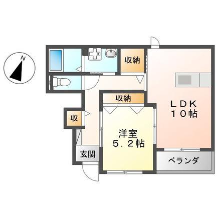 グランディール(1LDK/1階)の間取り写真