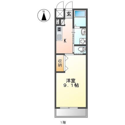 メゾンさくら(1K/1階)の間取り写真