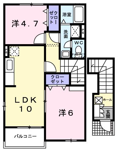 メゾンサニー(2LDK/2階)の間取り写真