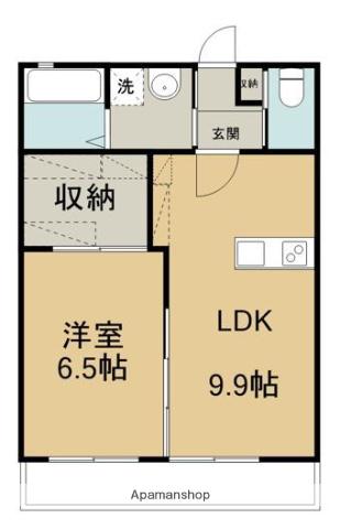 ミルトハイム(1SLDK/2階)の間取り写真