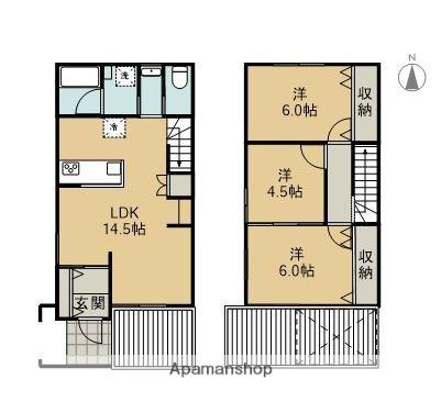 フォンターナA(3LDK/1階)の間取り写真