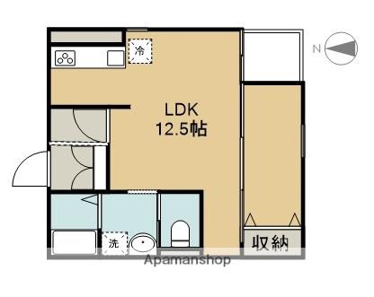 フォンターナB(1LDK/1階)の間取り写真