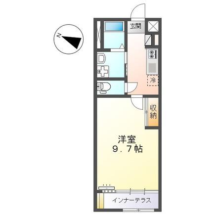 カメリア石鎚Ⅰ(1K/1階)の間取り写真