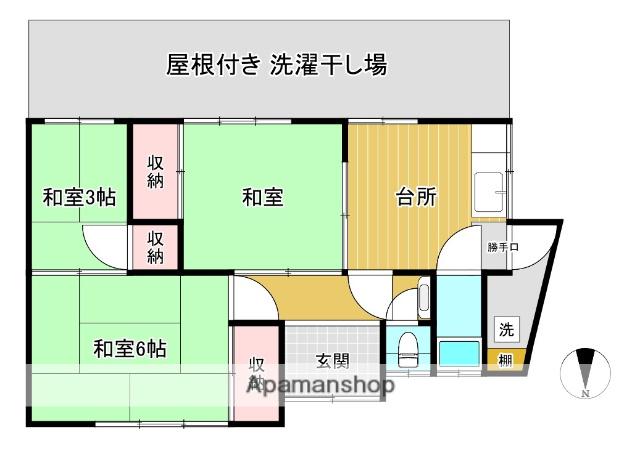 予讃線 伊予西条駅 徒歩31分 1階建 築52年(3SDK)の間取り写真