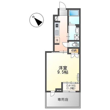 カナン喜多川(1K/1階)の間取り写真